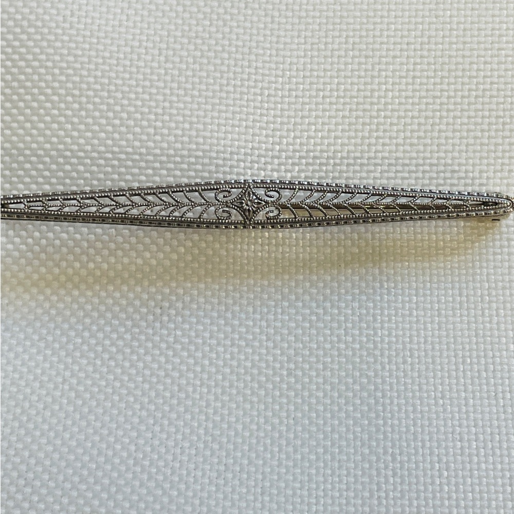 Vintage 14k Gold  Filigree Bar Pin/ Brooch